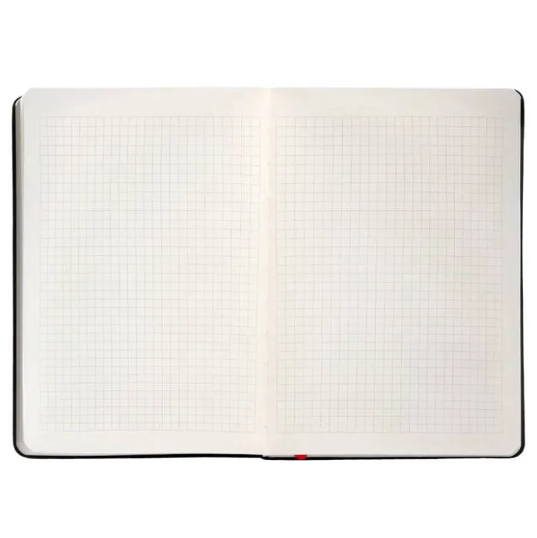 CUADERNO CON GOMILLA ANTARTIK NOTES TAPA DURA A5 HOJAS CUADRICULA NEGRO Y ROJO 100 HOJAS 80 GR FSC