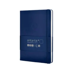 CUADERNO CON GOMILLA ANTARTIK NOTES TAPA DURA A5 HOJAS LISAS AZUL MARINO 100 HOJAS 80 GR FSC