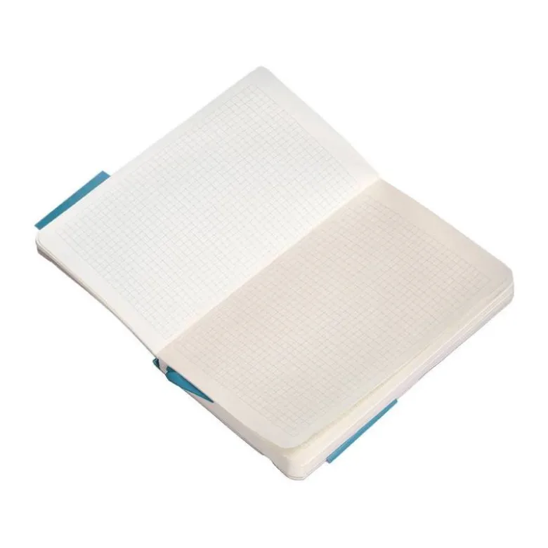 CUADERNO CON GOMILLA ANTARTIK NOTES TAPA BLANDA A6 CUADRICULA AZUL CLARO 100 HOJAS 80 GR FSC