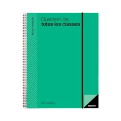 CUADERNO DE TODAS LAS CLASES PROFESORADO ADDITTIO 256 PAGINAS DIA PAGINA COLOR VERDE 170X240 MM CATALAN