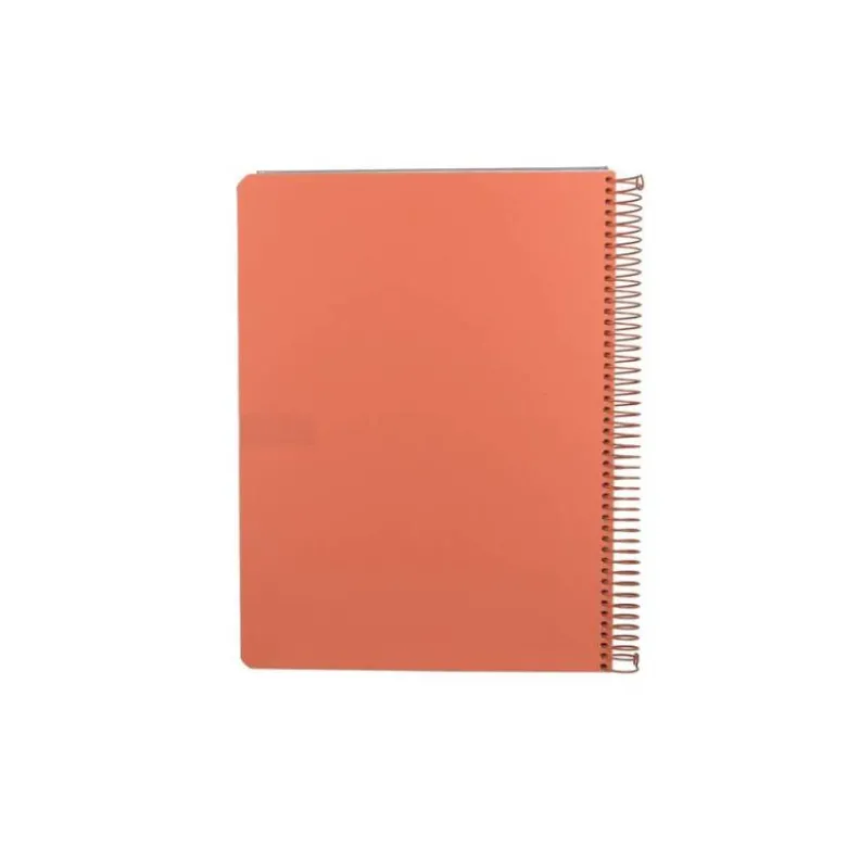 CUADERNO ESPIRAL ANTARTIK MICRO A4 TAPA FOAM 120H 90GR CUADRO 5MM 5 BANDAS 4 TALADROS COLOR CORAL