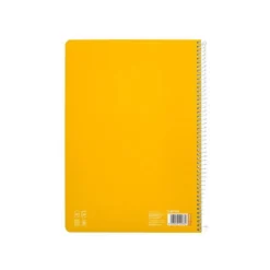 CUADERNO ESPIRAL LIDERPAPEL DIN A4 PAUTAGUIA TAPA DURA 80H 90 GR CUADRO PAUTADO 4MM COLOR AMARILLO