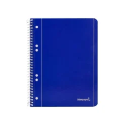Cuaderno espiral Liderpapel Din A5 micro serie azul tapa blanda 80h 75 gr horizontal 6 taladros azul