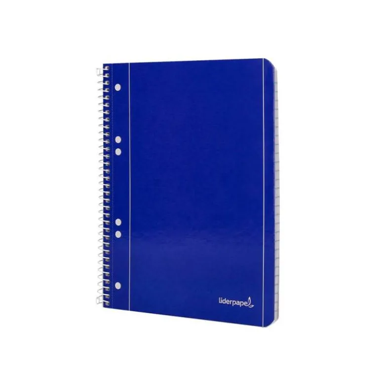 Cuaderno espiral Liderpapel Din A5 micro serie azul tapa blanda 80h 75 gr horizontal 6 taladros azul