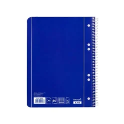 Cuaderno espiral Liderpapel Din A5 micro serie azul tapa blanda 80h 75 gr cuadro5mm 6 taladros azul