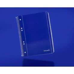 Cuaderno espiral Liderpapel Din A5 micro serie azul tapa blanda 80h 75 gr cuadro5mm 6 taladros azul