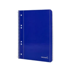 Cuaderno espiral Liderpapel Din A5 micro serie azul tapa blanda 80h 75 gr cuadro5mm 6 taladros azul