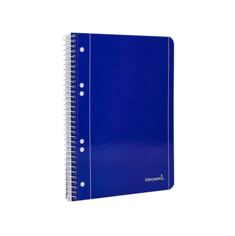 Cuaderno espiral Liderpapel Din A5 micro serie azul tapa blanda 80h 75 gr cuadro5mm 6 taladros azul
