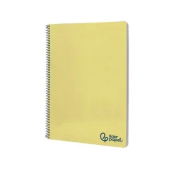 CUADERNO ESPIRAL LIDERPAPEL A4 WONDER TAPA PLASTICO 80H 90GR PAUTA ESTRECHA 2,5MM CON MARGEN COLOR AMARILLO