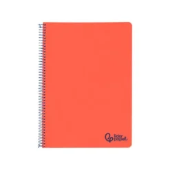 CUADERNO ESPIRAL LIDERPAPEL A4 WONDER TAPA PLASTICO 80H 90GR PAUTA ANCHA 3,5MM CON MARGEN COLOR ROJO