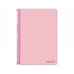 Cuaderno Espiral Liderpapel Write Tamaño Folio Cuadrícula 4 mm 80 hojas Color Rosa