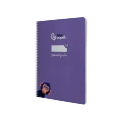 CUADERNO ESPIRAL LIDERPAPEL DI N A4 PAUTAGUIA TAPA BLANDA 80H 75 GR CUADRO PAUTADO 2,5MM COLOR LILA