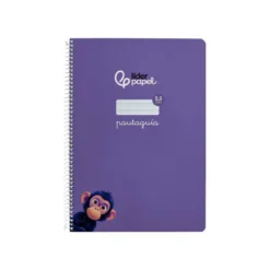 CUADERNO ESPIRAL LIDERPAPEL DI N A4 PAUTAGUIA TAPA BLANDA 80H 75 GR CUADRO PAUTADO 2,5MM COLOR LILA