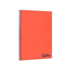 CUADERNO ESPIRAL LIDERPAPEL A4 WONDER TAPA PLASTICO 80H 90GR PAUTA ESTRECHA 2,5MM CON MARGEN COLOR ROJO