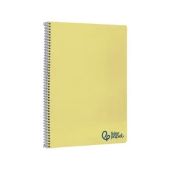 CUADERNO ESPIRAL LIDERPAPEL A4 WONDER TAPA PLASTICO 80H 90GR RAYADO HORIZONTAL CON MARGEN COLOR AMARILLO