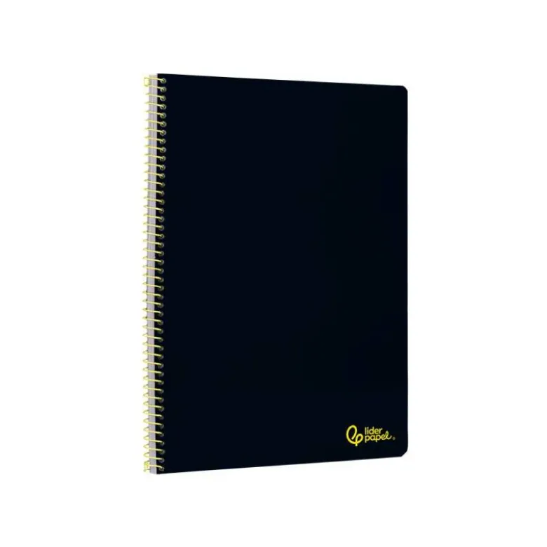CUADERNO ESPIRAL LIDERPAPEL DIN A4 SMART TAPA BLANDA 80H 75GR RAYADO HORIZONTAL CON MARGEN COLOR NEGRO