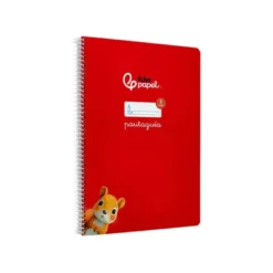 CUADERNO ESPIRAL LIDERPAPEL DI N A4 PAUTAGUIA TAPA BLANDA 80H 75 GR CUADRO PAUTADO 5MM COLOR ROJO