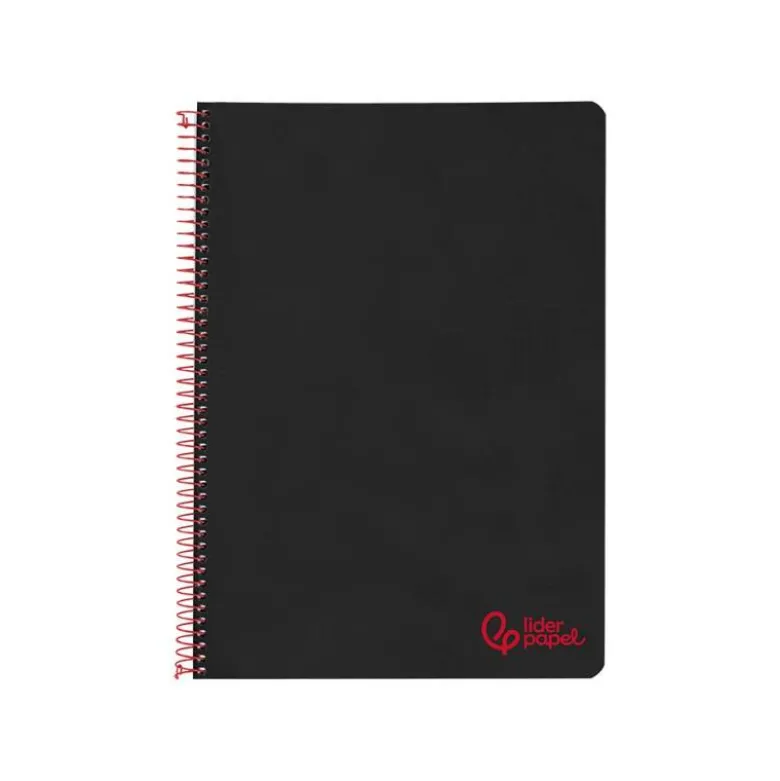CUADERNO ESPIRAL LIDERPAPEL A4 WONDER TAPA PLASTICO 80H 90GR PAUTA ANCHA 3,5MM CON MARGEN COLOR NEGRO