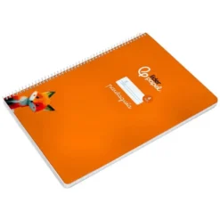 CUADERNO ESPIRAL LIDERPAPEL DIN A4 PAUTAGUIA TAPA DURA 80H 90 GR CUADRO PAUTADO 4MM COLOR NARANJA
