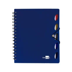 Cuaderno espiral liderpapel a5 micro executive tapa plastico 100h 80 gr cuadro 5mm 5 se paradores con gomilla azul