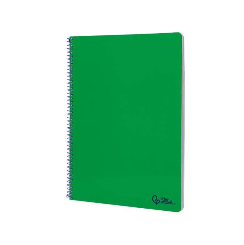 CUADERNO ESPIRAL LIDERPAPEL DIN A4 SMART TAPA BLANDA 80H 75GR PAUTA 3,5MM CON MARGEN COLOR VERDE