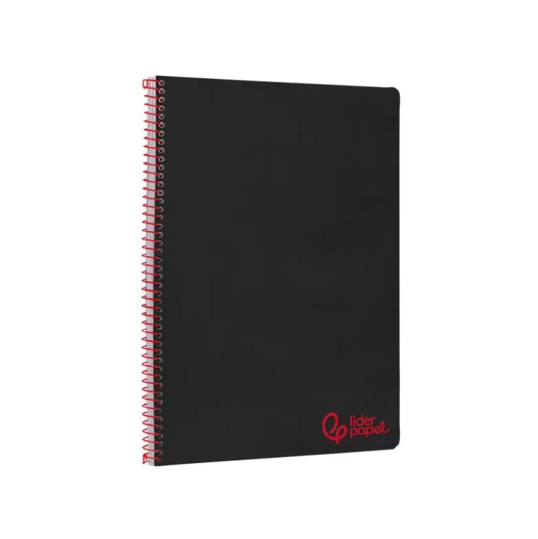 CUADERNO ESPIRAL LIDERPAPEL A4 WONDER TAPA PLASTICO 80H 90GR PAUTA ESTRECHA 2,5MM CON MARGEN COLOR NEGRO