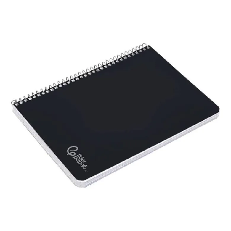 CUADERNO ESPIRAL LIDERPAPEL DIN A5 WITTY TAPA DURA 80H 90GR CUADRO 4MM CON MARGEN COLOR NEGRO