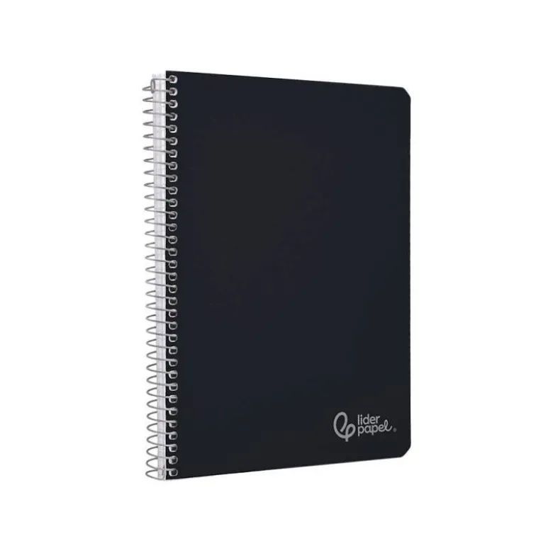CUADERNO ESPIRAL LIDERPAPEL DIN A5 WITTY TAPA DURA 80H 90GR CUADRO 4MM CON MARGEN COLOR NEGRO