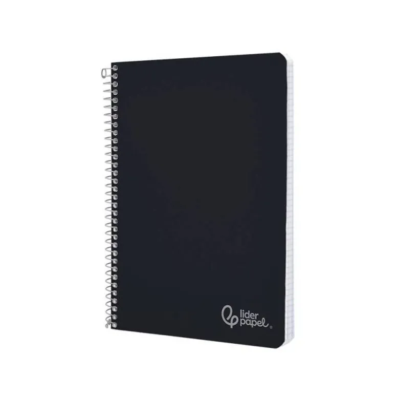 CUADERNO ESPIRAL LIDERPAPEL DIN A5 WITTY TAPA DURA 80H 90GR CUADRO 4MM CON MARGEN COLOR NEGRO