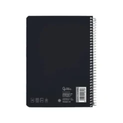 CUADERNO ESPIRAL LIDERPAPEL DIN A5 WITTY TAPA DURA 80H 90GR CUADRO 4MM CON MARGEN COLOR NEGRO