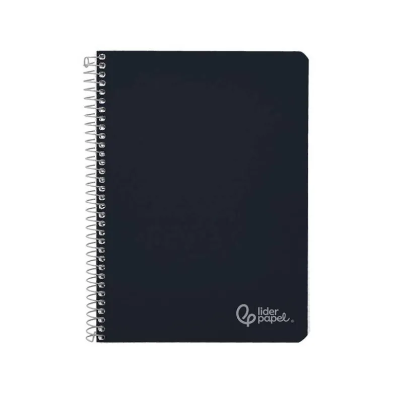 CUADERNO ESPIRAL LIDERPAPEL DIN A5 WITTY TAPA DURA 80H 90GR CUADRO 4MM CON MARGEN COLOR NEGRO