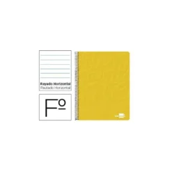 Cuaderno Espiral Liderpapel Write Tamaño Folio 80 hojas Rayado Horizontal de Color Amarillo
