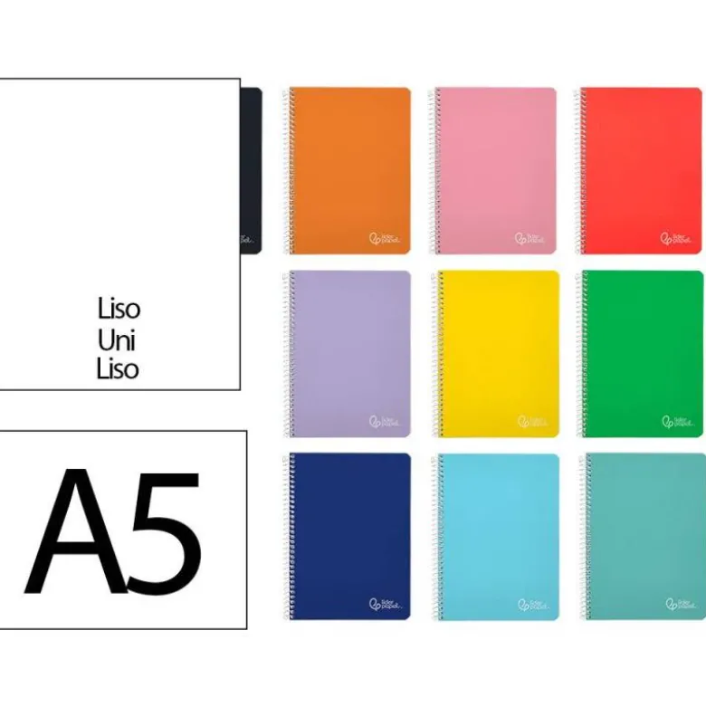 CUADERNO ESPIRAL LIDERPAPEL DIN A5 WITTY TAPA DURA 80H 90GR LISO SIN MARGEN COLORES SURTIDOS