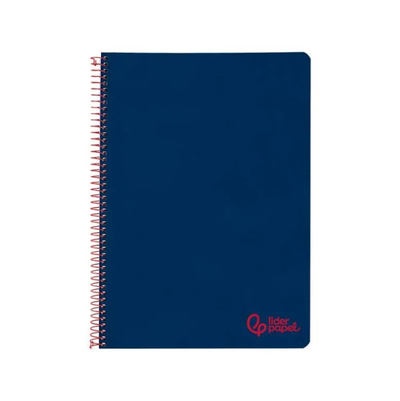 CUADERNO ESPIRAL LIDERPAPEL A4 WONDER TAPA PLASTICO 80H 90GR PAUTA ANCHA 3,5MM CON MARGEN COLOR AZUL MARINO
