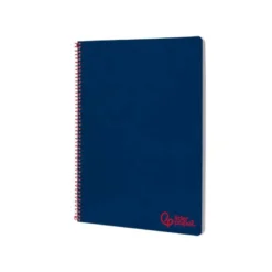 CUADERNO ESPIRAL LIDERPAPEL A4 WONDER TAPA PLASTICO 80H 90GR PAUTA ANCHA 3,5MM CON MARGEN COLOR AZUL MARINO