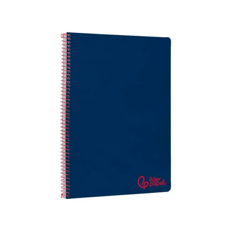 CUADERNO ESPIRAL LIDERPAPEL A4 WONDER TAPA PLASTICO 80H 90GR PAUTA ANCHA 3,5MM CON MARGEN COLOR AZUL MARINO