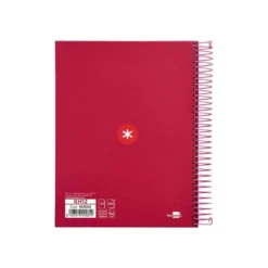 CUADERNO ESPIRAL LIDERPAPEL A5 MICRO ANTARTIK TAPA FORRADA120H 90 GR CUADRO 5MM 5 BANDAS6 TALADROS COLOR FRAMBUESA
