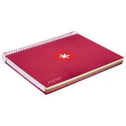 CUADERNO ESPIRAL LIDERPAPEL A5 MICRO ANTARTIK TAPA FORRADA120H 90 GR CUADRO 5MM 5 BANDAS6 TALADROS COLOR FRAMBUESA