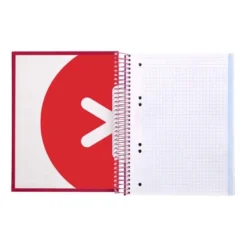 CUADERNO ESPIRAL LIDERPAPEL A5 MICRO ANTARTIK TAPA FORRADA120H 90 GR CUADRO 5MM 5 BANDAS6 TALADROS COLOR FRAMBUESA