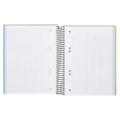 CUADERNO ESPIRAL LIDERPAPEL A5 MICRO PAPERCOAT TAPA FORRADA 140H 75 GR CUADRO5MM 5 BANDAS 6 TALADROS VERDE