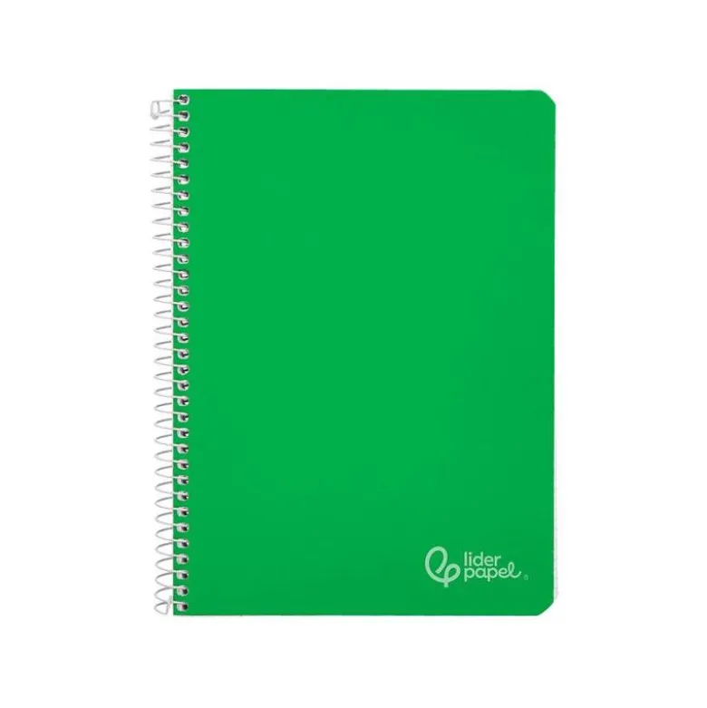 CUADERNO ESPIRAL LIDERPAPEL DIN A4 WITTY TAPA DURA 80H 90GR RAYADO HORIZONTAL CON MARGEN COLOR VERDE