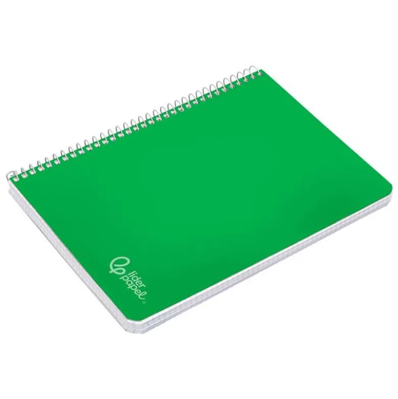 CUADERNO ESPIRAL LIDERPAPEL DIN A4 WITTY TAPA DURA 80H 90GR RAYADO HORIZONTAL CON MARGEN COLOR VERDE