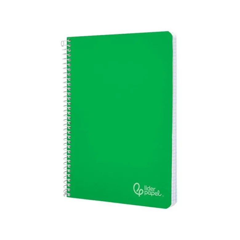 CUADERNO ESPIRAL LIDERPAPEL DIN A4 WITTY TAPA DURA 80H 90GR RAYADO HORIZONTAL CON MARGEN COLOR VERDE