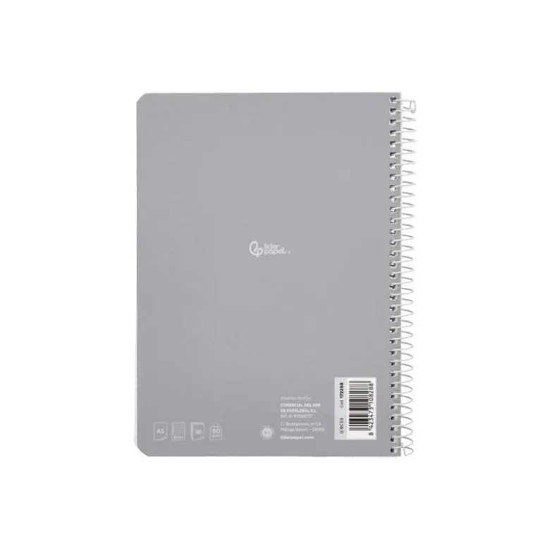 CUADERNO ESPIRAL LIDERPAPEL DIN A5 WITTY TAPA DURA 80H 90GR CUADRO 8MM CON MARGEN COLORES SURTIDOS