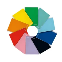 CUADERNO ESPIRAL LIDERPAPEL DIN A4 WITTY TAPA DURA 80H 90GR MILIMETRADO 2MM COLORES SURTIDOS