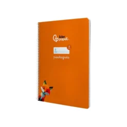 CUADERNO ESPIRAL LIDERPAPEL DI N A4 PAUTAGUIA TAPA BLANDA 80H 75 GR CUADRO PAUTADO 5MM COLOR NARANJA