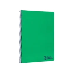 CUADERNO ESPIRAL LIDERPAPEL A4 WONDER TAPA PLASTICO 80H 90GR PAUTA ESTRECHA 2,5MM CON MARGEN COLOR VERDE OSCURO