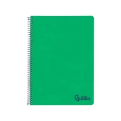 CUADERNO ESPIRAL LIDERPAPEL A4 WONDER TAPA PLASTICO 80H 90GR PAUTA ESTRECHA 2,5MM CON MARGEN COLOR VERDE OSCURO