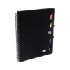 Cuaderno espiral liderpapel a4 micro executive tapa plastico 100h 80 gr cuadro 5mm 5 separadores con gomilla negro