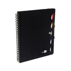 Cuaderno espiral liderpapel a4 micro executive tapa plastico 100h 80 gr cuadro 5mm 5 separadores con gomilla negro